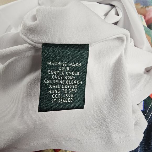 Lauren Ralph Lauren Cowl Neck Wiggle Dress Sz 12 Ruched Watercolor Bloom NWT - Picture 7 of 9